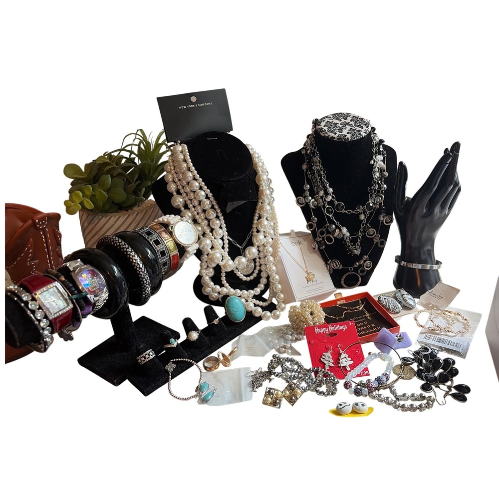 Jewelry Lot, 925 Bracelet, NYC & Co.  3- Working Watches,White House Black